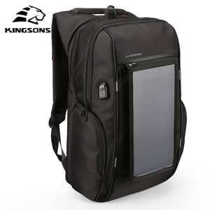Kingsons 15.6 inch Solar Panel Backpacks Convenience Charging Laptop Backpacks Bags for Travel Solar Charger Daypacks