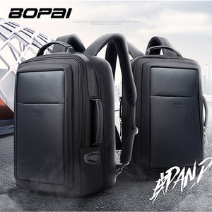 BOPAI Laptop Backpack Enlarge Anti theft Backpack USB External Charging 15.6 Inch Men Waterproof School Backpack bag Top Quality